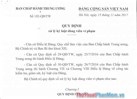 QUY ĐỊNH .